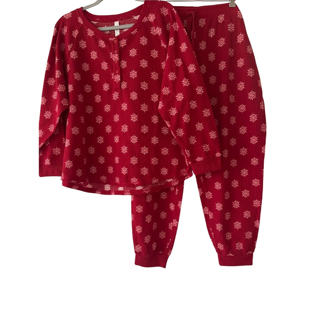 Tranquil & True Red Winter Holiday Loungewear Pajama Set 2X